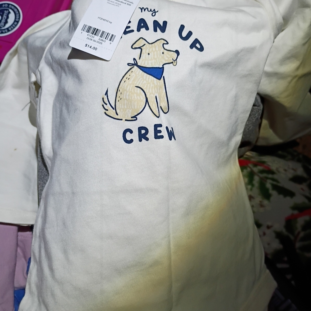 Carter's White and Blue Dog Bodysuit